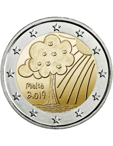 Awers monety Malta 2 euro 2019 Przyroda i środowisko