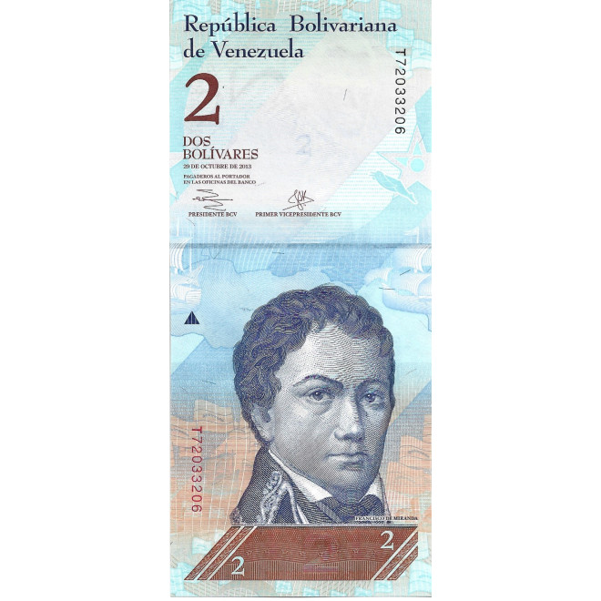 Banknot Wenezuela 2 Bolivar 2013 - UNC