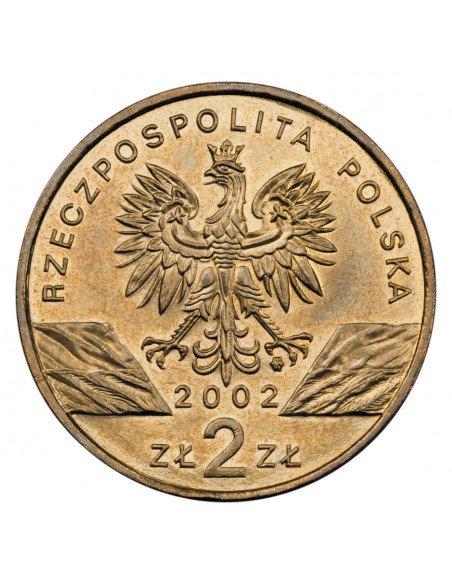 Rewers monety 2 zł 2002 Zwierzęta świata: Żółw błotny Emys orbicularis