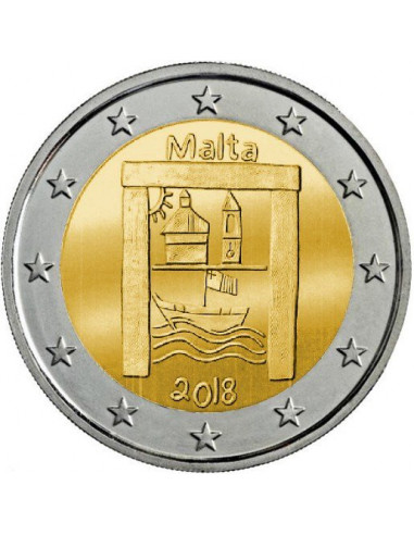 Awers monety Malta 2 euro 2018 Dziedzictwo kulturowe Malty