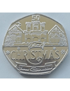 Moneta Gibralar 50 Pens 2022 Boże Narodzenie
