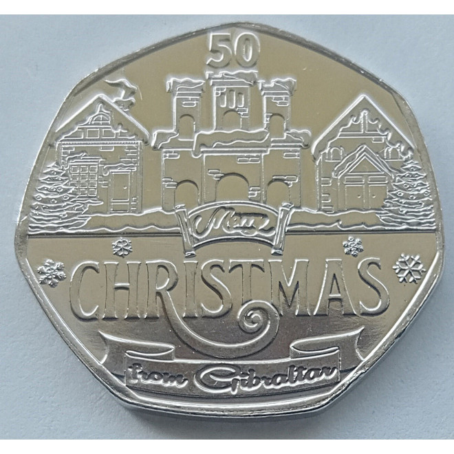 Moneta Gibralar 50 Pens 2022 Boże Narodzenie
