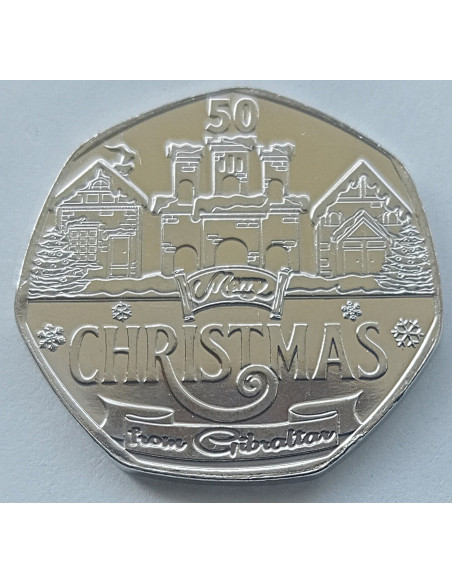 Moneta Gibralar 50 Pens 2022 Boże Narodzenie