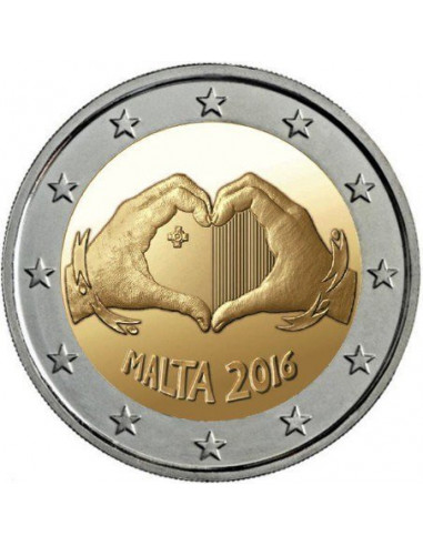 Awers monety 2 euro 2016 Fundusz na rzecz społeczności Malty
