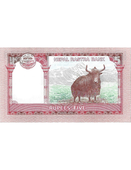 Banknot Nepal 5 Rupia 2020 - UNC