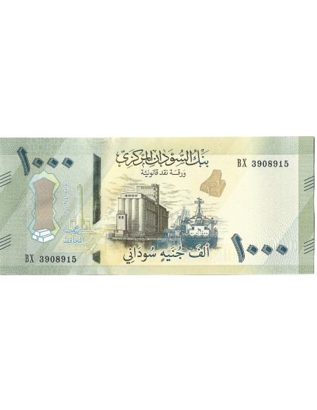 Przód banknotu Sudan 1000 Funt 2024 UNC