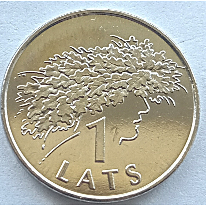 Moneta Łotwa 1 Łat 2010 Podkowa (w górę)
