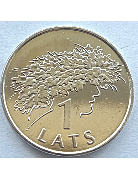 Moneta Łotwa 1 Łat 2010 Podkowa (w górę)