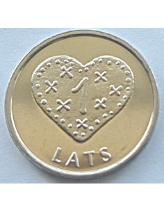 Moneta Łotwa 1 Łat 2010 Podkowa (w górę)