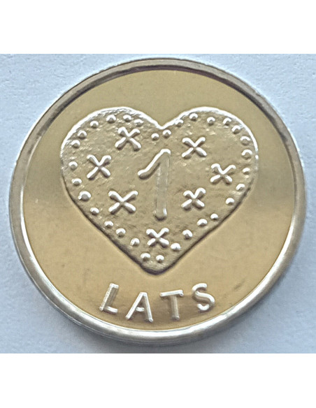 Moneta Łotwa 1 Łat 2010 Podkowa (w górę)