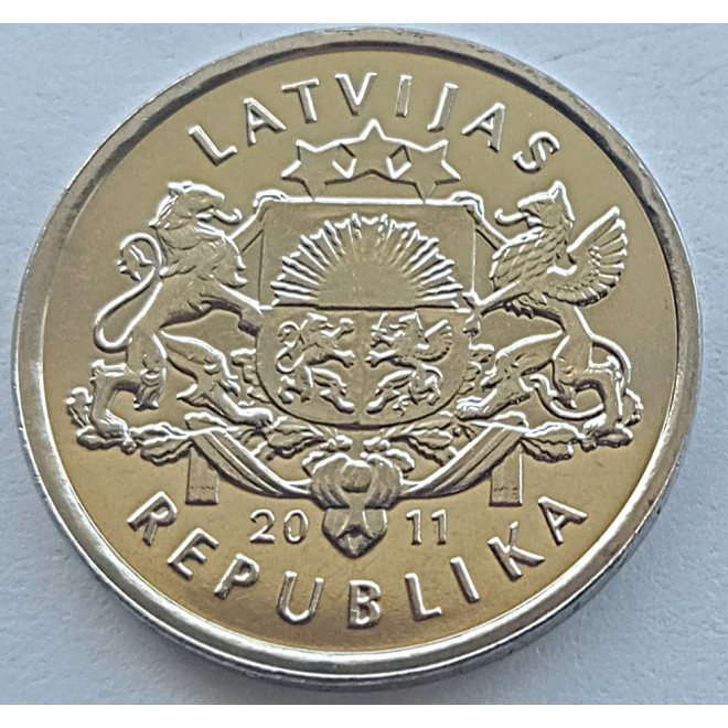 Moneta Łotwa 1 Łat 2010 Podkowa (w górę)