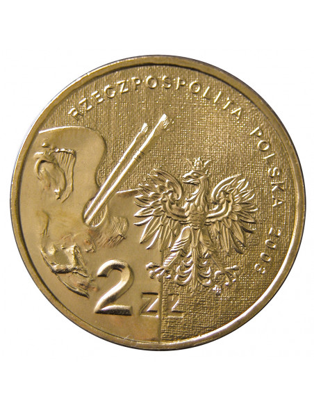 Rewers monety 2 zł 2003 Polscy malarze XIX/XX w.: Jacek Malczewski 18541929