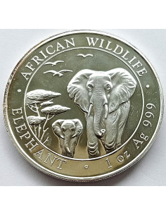 Awers monety Somalia 100 Szylingów 2015 Fauna Afryki słoń