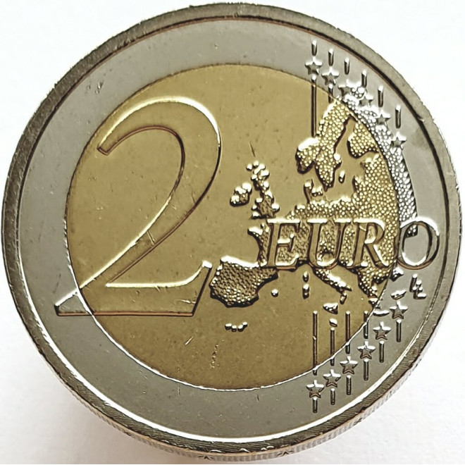 Rewers monety Malta 2 euro 2012 10lecie banknotów i monet euro Malta