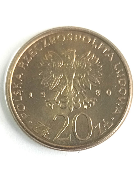 Moneta 20 Złotych 1980 50 lat Daru Pomorza