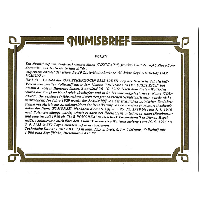 Moneta 20 Złotych 1980 50 lat Daru Pomorza