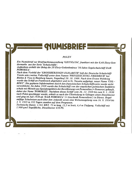 Moneta 20 Złotych 1980 50 lat Daru Pomorza