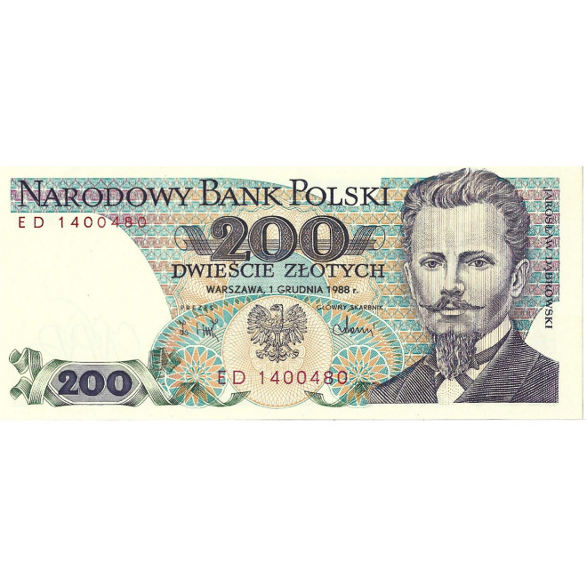 Banknot 200 Złotych 1988 - UNC