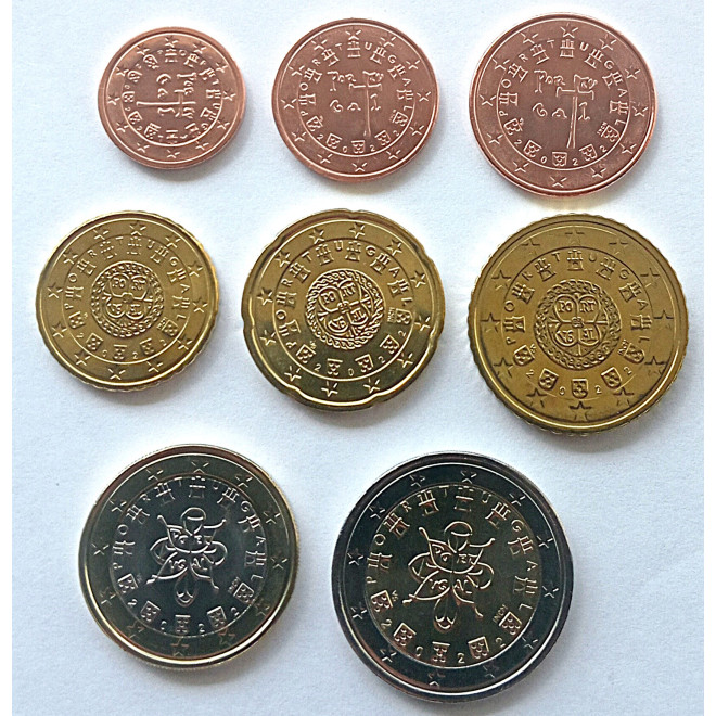 Moneta Portugalia 2002 zestaw monet 1 cent do 2 euro