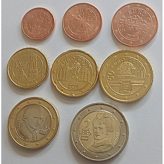 Moneta Austria 2002 zestaw monet 1 cent do 2 euro