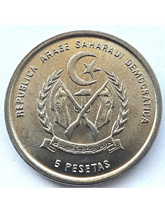 Awers monety Sahara Zachodnia 5 Peset 1992 2