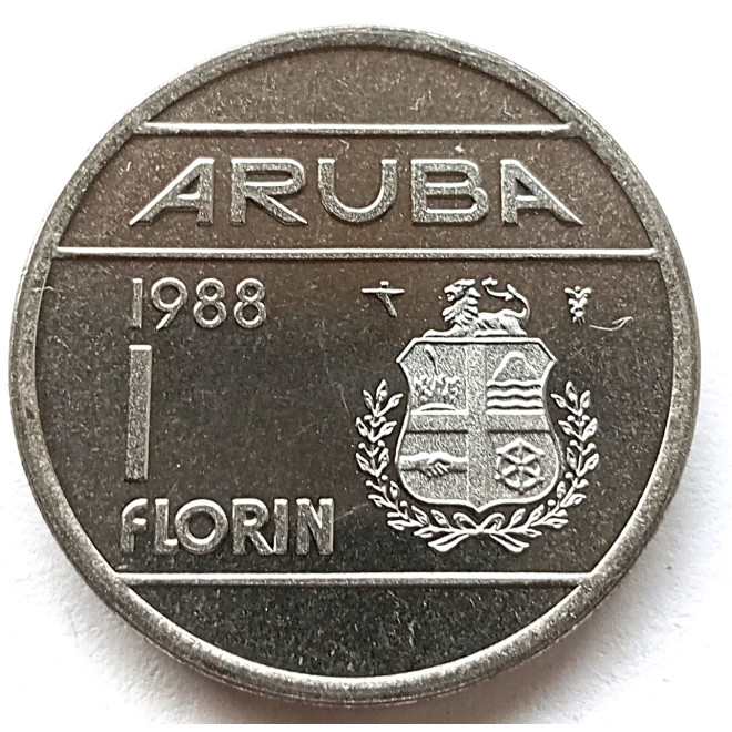 Moneta Aruba 1 Florin 1986