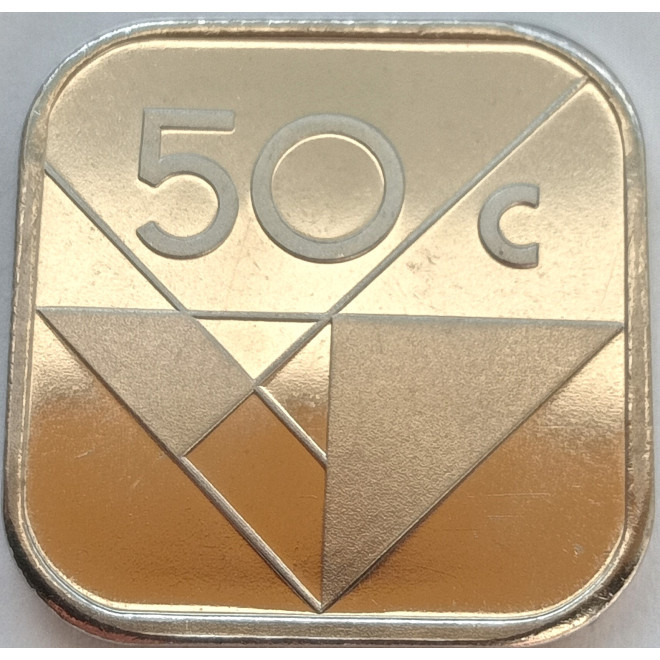 Awers monety Aruba 50 Centów 1986