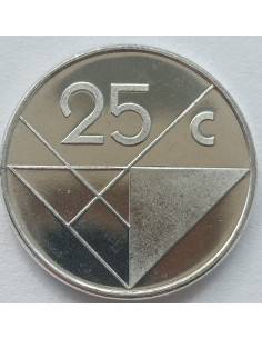 Awers monety Aruba 25 Centów 1986