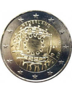 Awers monety Holandia 2 euro 2015 30lecie istnienia flagi europejskiej Holandia