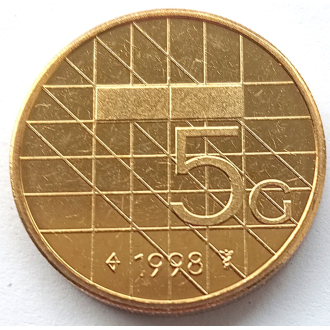 Moneta Holandia 5 Gulden 1994
