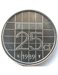 Rewers monety Holandia 25 Cent 1988 2