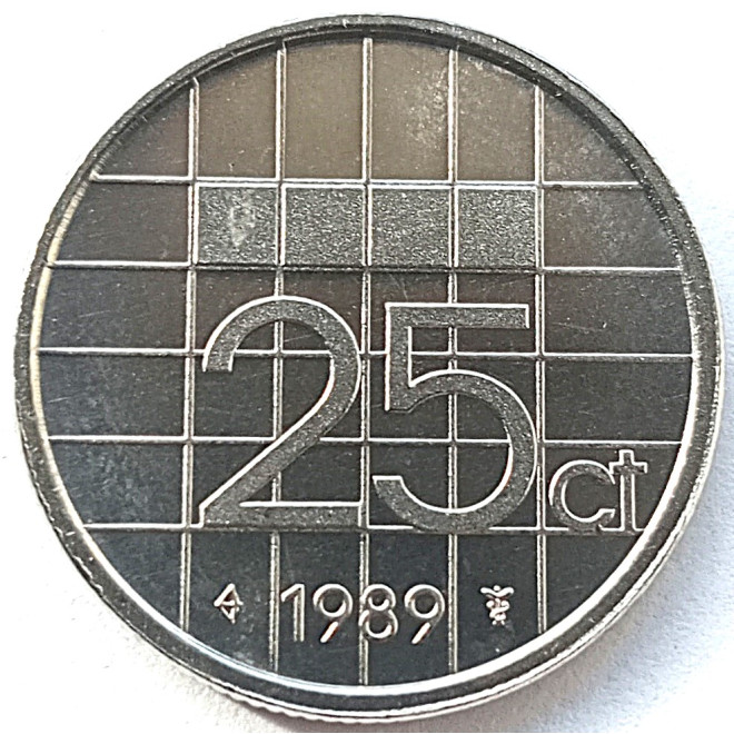 Moneta Holandia 25 Cent 1988