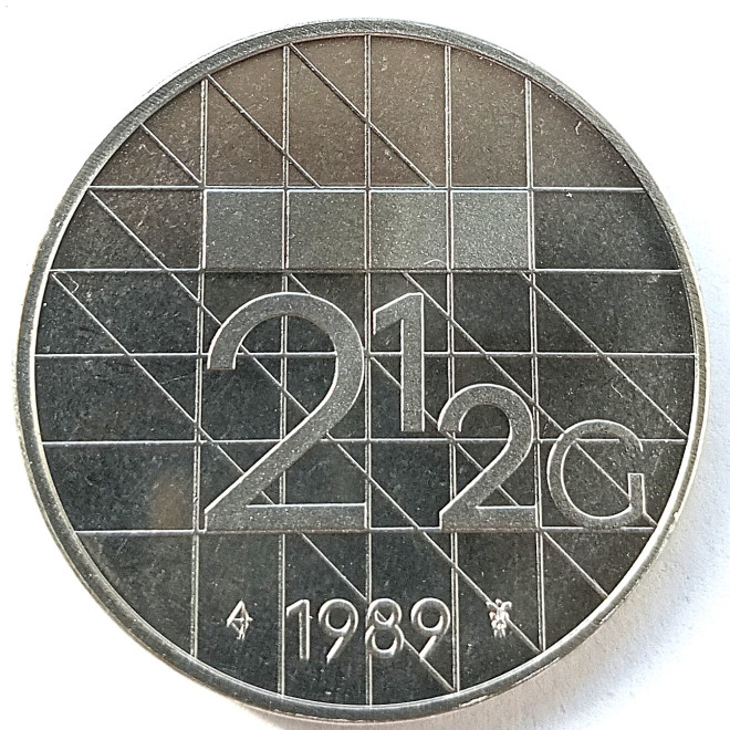 Moneta Holandia 2,5  Gulden 1988