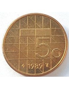 Rewers monety Holandia 5 Gulden 1988 2