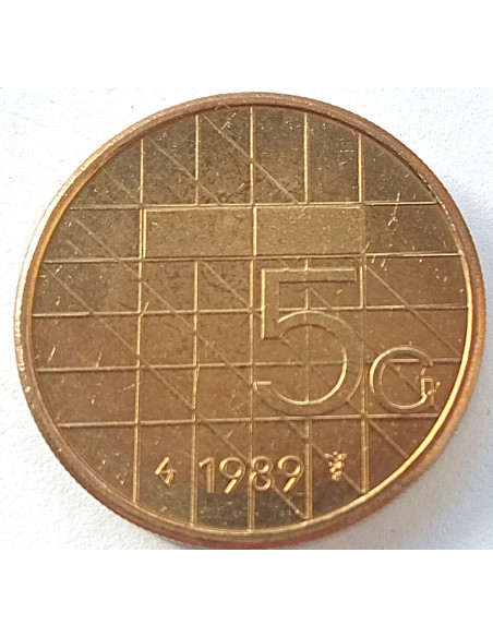 Moneta Holandia 5 Gulden 1988