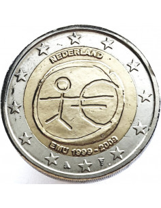 Awers monety Holandia 2 euro 2009 10lecie wprowadzenia systemu euro Holandia