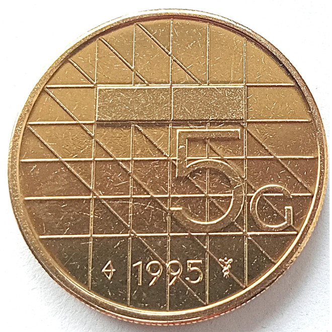 Moneta Holandia 5 Gulden 1994