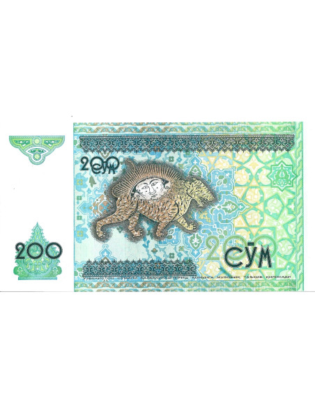 Banknot Uzbekistan 200 Som 1997 - UNC