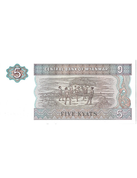 Banknot Birma 5 Kiat 1997 - UNC