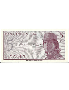 Banknot Indonezja 5 Sen 1964 - UNC