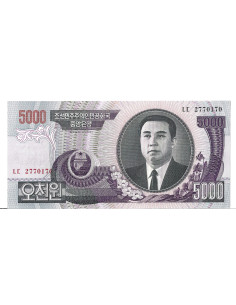 Banknot Korea Północna 5 000 Won 2006 - UNC