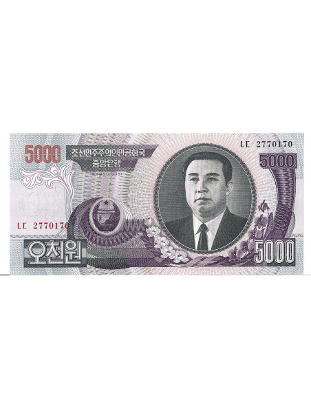 Banknot Korea Północna 5 000 Won 2006 - UNC