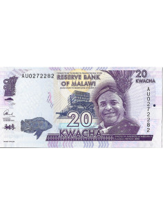 Banknot Malawi 20 Kwacha 2015 - UNC