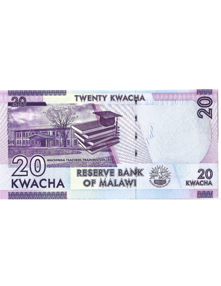 Banknot Malawi 20 Kwacha 2015 - UNC