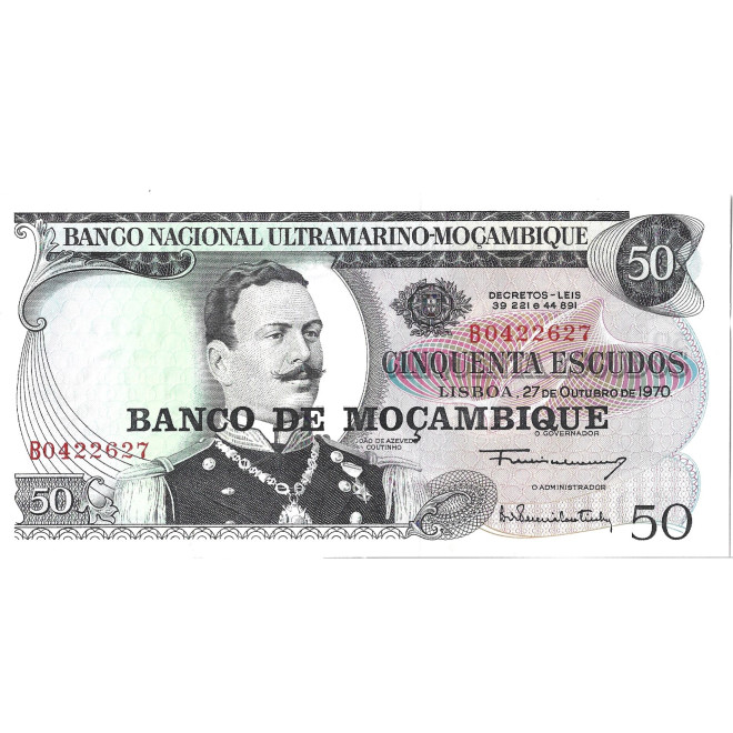 Banknot Mozambik 50 Escudo 1976 - UNC