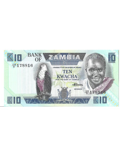 Banknot Zambia 10 Kwacha 1986 - UNC