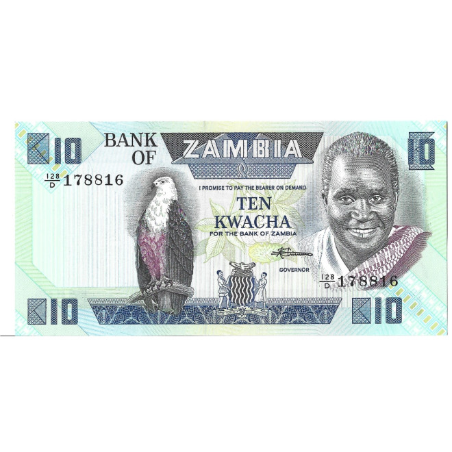 Banknot Zambia 10 Kwacha 1986 - UNC