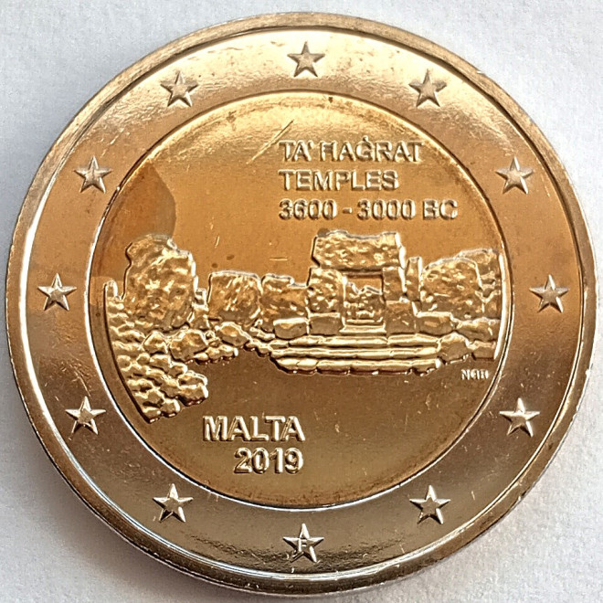 Moneta Malta 2 euro 2019 Świątynie Ta’ Haġrat