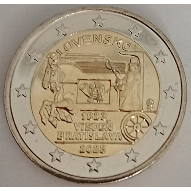 Moneta Słowacja 2 euro 2023 100. rocznica - Pierwsza transfuzja krwi na Słowacji