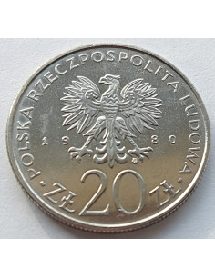 Moneta 20 Złotych 1980 50 lat Daru Pomorza 2